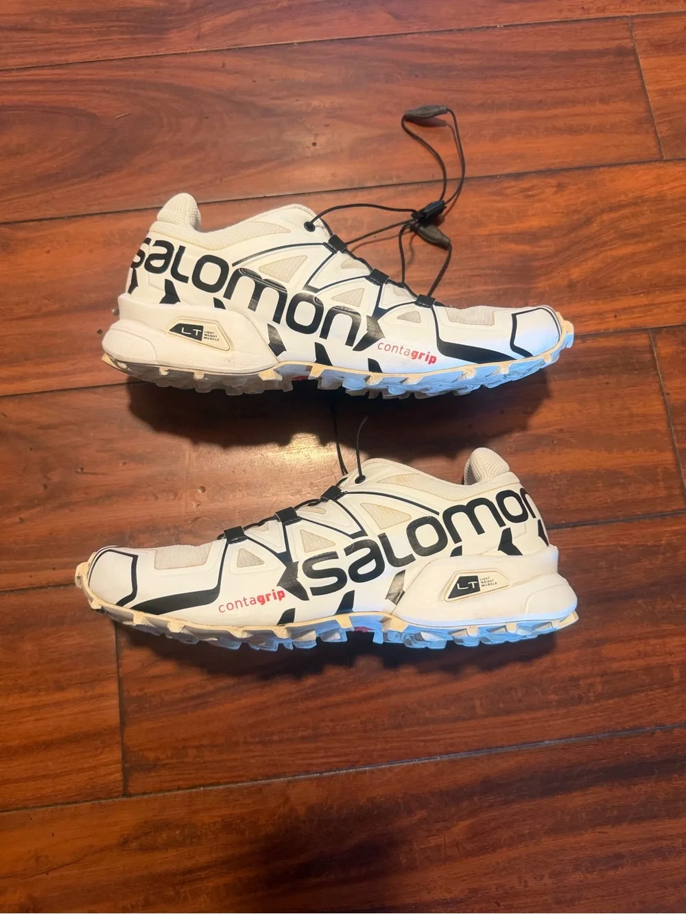 Salomon White and Black speed cross offroad unisex shoes